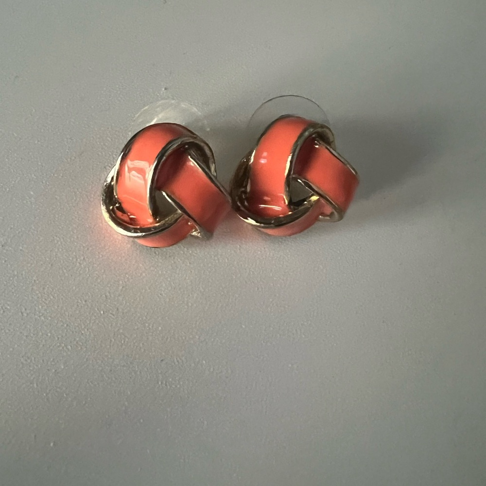 Pink Knot Stud Earrings